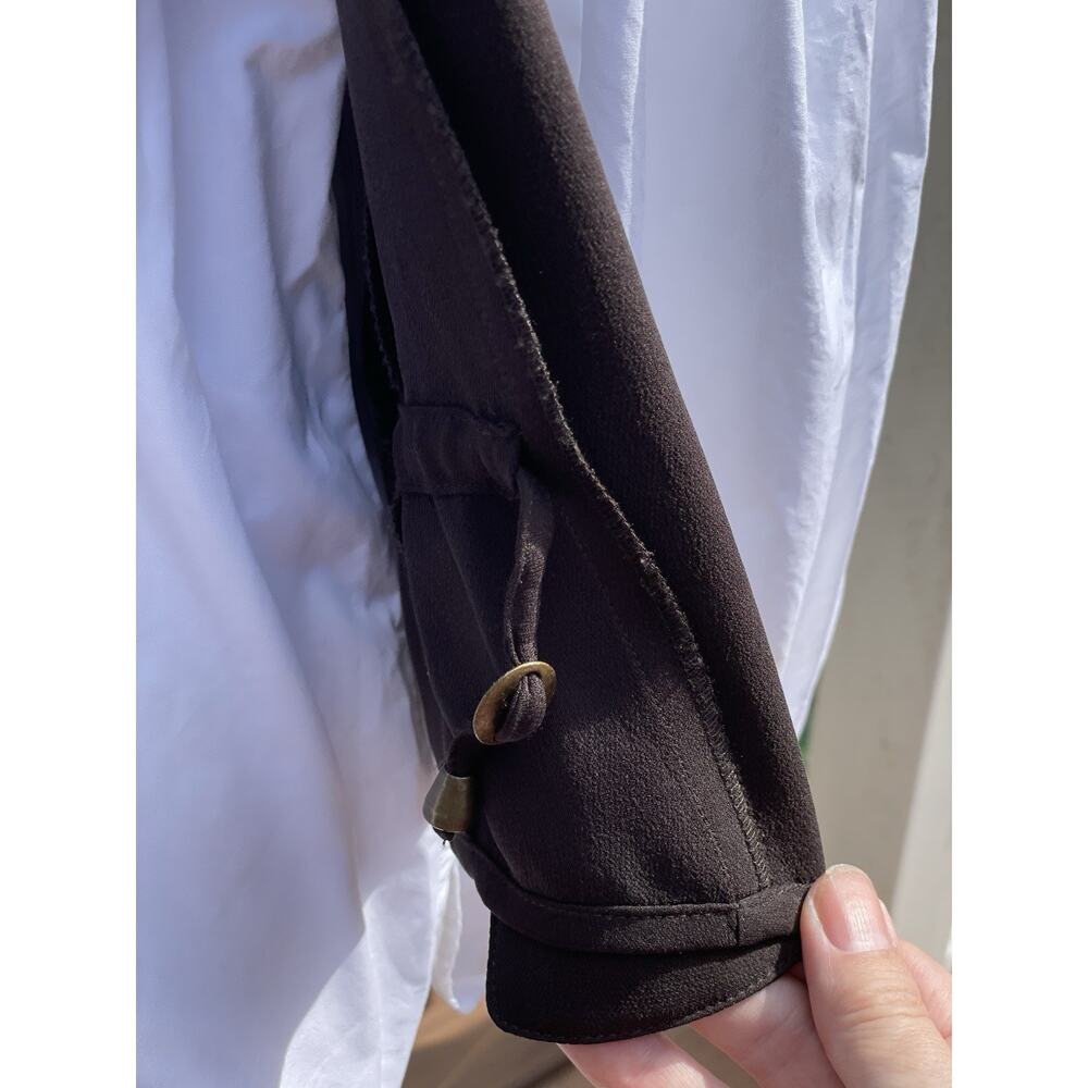 Vintage 90s Emanuel Ungaro Womens Brown Silk Button-Front Vest Luxury Staple, 12 - Picture 15 of 16